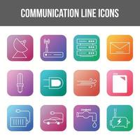 Unique communication vector line icon set