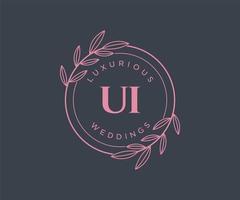 UI Initials letter Wedding monogram logos template, hand drawn modern minimalistic and floral templates for Invitation cards, Save the Date, elegant identity. vector