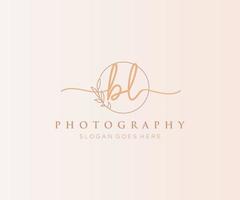 Initial BL feminine logo. Usable for Nature, Salon, Spa, Cosmetic and Beauty Logos. Flat Vector Logo Design Template Element.