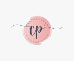 Initial CP feminine logo. Usable for Nature, Salon, Spa, Cosmetic and Beauty Logos. Flat Vector Logo Design Template Element.