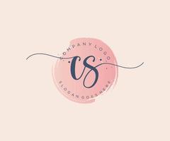 Initial CS feminine logo. Usable for Nature, Salon, Spa, Cosmetic and Beauty Logos. Flat Vector Logo Design Template Element.