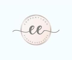 logotipo femenino inicial ee. utilizable para logotipos de naturaleza, salón, spa, cosmética y belleza. elemento de plantilla de diseño de logotipo de vector plano.