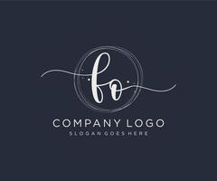Initial FO feminine logo. Usable for Nature, Salon, Spa, Cosmetic and Beauty Logos. Flat Vector Logo Design Template Element.