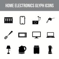 Unique home electronics vector glyph icon set