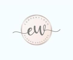 Initial EW feminine logo. Usable for Nature, Salon, Spa, Cosmetic and Beauty Logos. Flat Vector Logo Design Template Element.