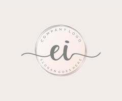 Initial EI feminine logo. Usable for Nature, Salon, Spa, Cosmetic and Beauty Logos. Flat Vector Logo Design Template Element.