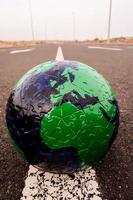 Globe on the ground photo