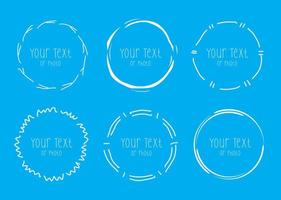 Hand Drawn of Circle Frame Collections vector