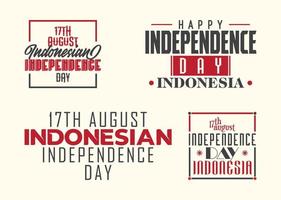 Happy Indonesia Independence Day Retro Badges vector