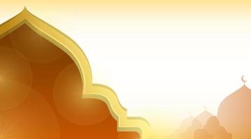 Brown Islamic Mosque Banner Background vector