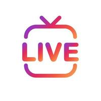 Live streaming in social media icon. Online stream symbol on digital platforms. vector