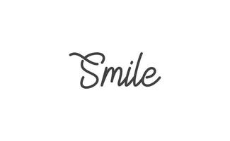 Smile handwritten brush lettering. Modern calligraphy isolated on white background. vector