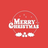 Merry Christmas lettering. Decorative holidays badge. Xmas celebration design for card or banner. vector