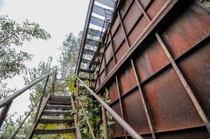 Metal stairs view photo