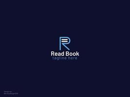 Read book logo design - R letter logo vector