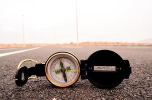 Compass on the ground photo