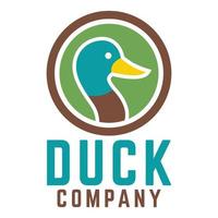 Duck head logo flat design logo illustration. vector logo template isolated on white background