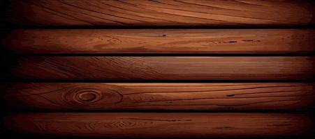 Realistic panoramic wood texture plank background, fiber texture pattern - Vector