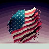 Realistic abstract flag of america, country independence day, national traditions - Vector