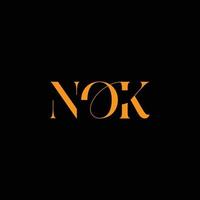 NOK Letter logo design, NOK vector logo,  NOK with shape,  NOK template with matching color, NOK logo Simple, Elegant,  NOK Luxurious Logo, NOK Vector pro, NOK Typography,