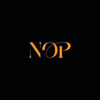 diseño de logotipo de letra nop, logotipo de vector nop, nop con forma, plantilla de nop con color a juego, logotipo de nop simple, elegante, logotipo de lujo de nop, vector pro de nop, tipografía de nop,