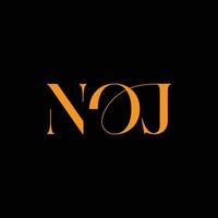 NOJ Letter logo design, NOJ vector logo,  NOJ with shape,  NOJ template with matching color, NOJ logo Simple, Elegant,  NOJ Luxurious Logo, NOJ Vector pro, NOJ Typography,