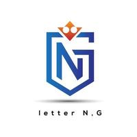 diseño del logotipo del rey de la letra ng vector