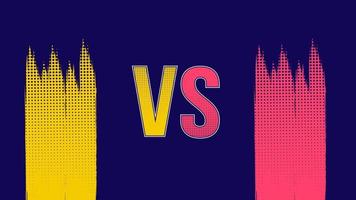 Halftone style versus vs banner in yellow and blue color vector