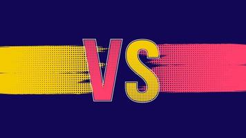 Halftone style versus vs banner in yellow and blue color vector