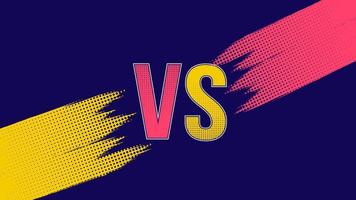 Halftone style versus vs banner in yellow and blue color vector