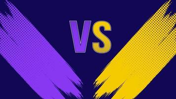 Halftone style versus vs banner in yellow and blue color vector