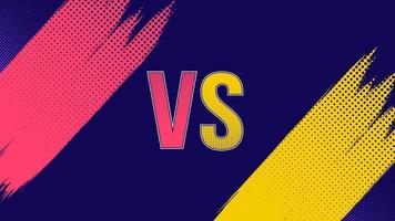 Halftone style versus vs banner in yellow and blue color vector