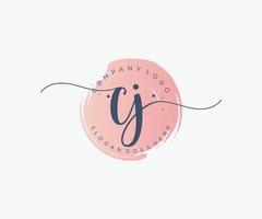 Initial CJ feminine logo. Usable for Nature, Salon, Spa, Cosmetic and Beauty Logos. Flat Vector Logo Design Template Element.