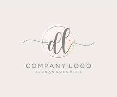 Initial DL feminine logo. Usable for Nature, Salon, Spa, Cosmetic and Beauty Logos. Flat Vector Logo Design Template Element.