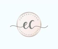 Initial EC feminine logo. Usable for Nature, Salon, Spa, Cosmetic and Beauty Logos. Flat Vector Logo Design Template Element.