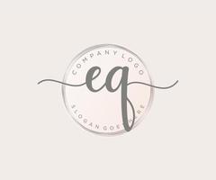 Initial EQ feminine logo. Usable for Nature, Salon, Spa, Cosmetic and Beauty Logos. Flat Vector Logo Design Template Element.