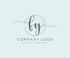 Initial FY feminine logo. Usable for Nature, Salon, Spa, Cosmetic and Beauty Logos. Flat Vector Logo Design Template Element.