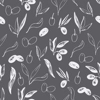 Olives seamless pattern in vector