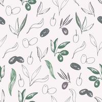 Olives seamless pattern in vector