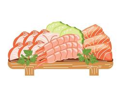 rebanar carne sashimi vector