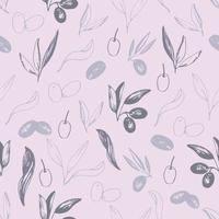 Olives seamless pattern in vector