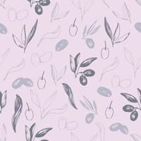 Olives seamless pattern in vector