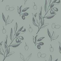 Olives seamless pattern in vector