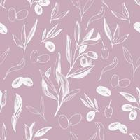 Olives seamless pattern in vector