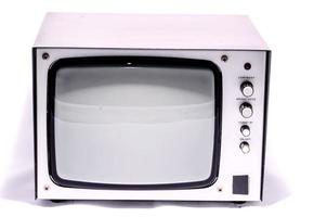 Vintage tv on white background photo