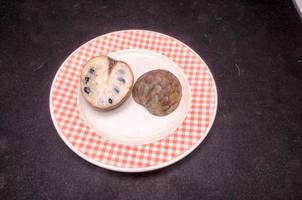 Sliced cherimoya fruit photo