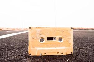 Cassette tape on the road photo