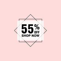 55 discount, Sales Vector badges for Labels, , Stickers, Banners, Tags, Web Stickers, New offer. Discount origami sign banner.