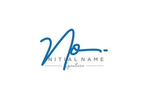 Initial NO signature logo template vector. Hand drawn Calligraphy lettering Vector illustration.