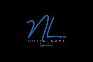 Initial NL signature logo template vector. Hand drawn Calligraphy lettering Vector illustration.